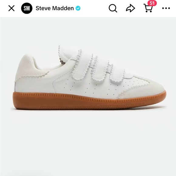 Steve Madden Shoes - Steve Madden White Sneakers with Gum Sole - Triple Strap - Never worn